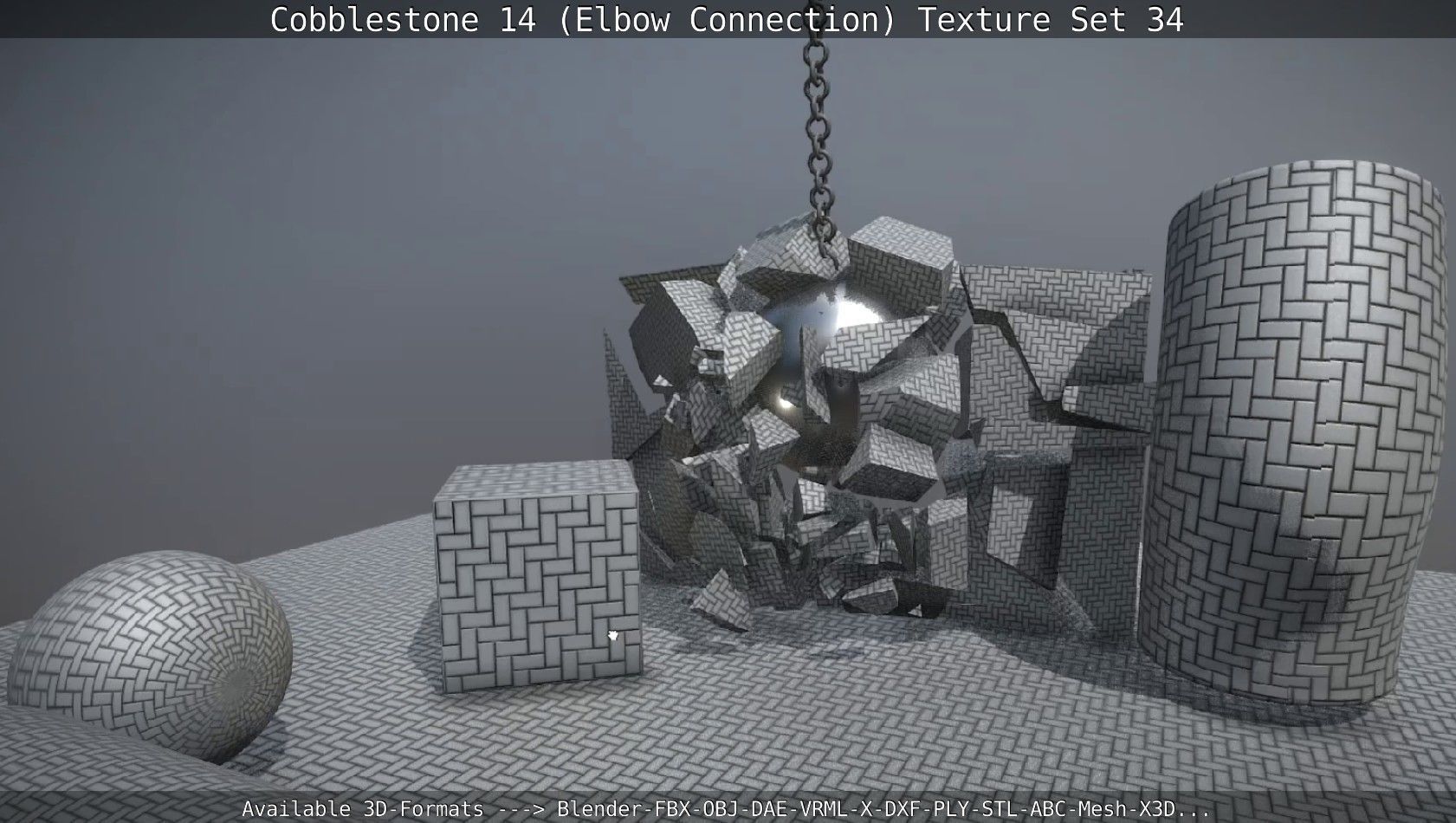 Cobblestone 14 - Elbow Connection - Texture Set 34 Texture_54