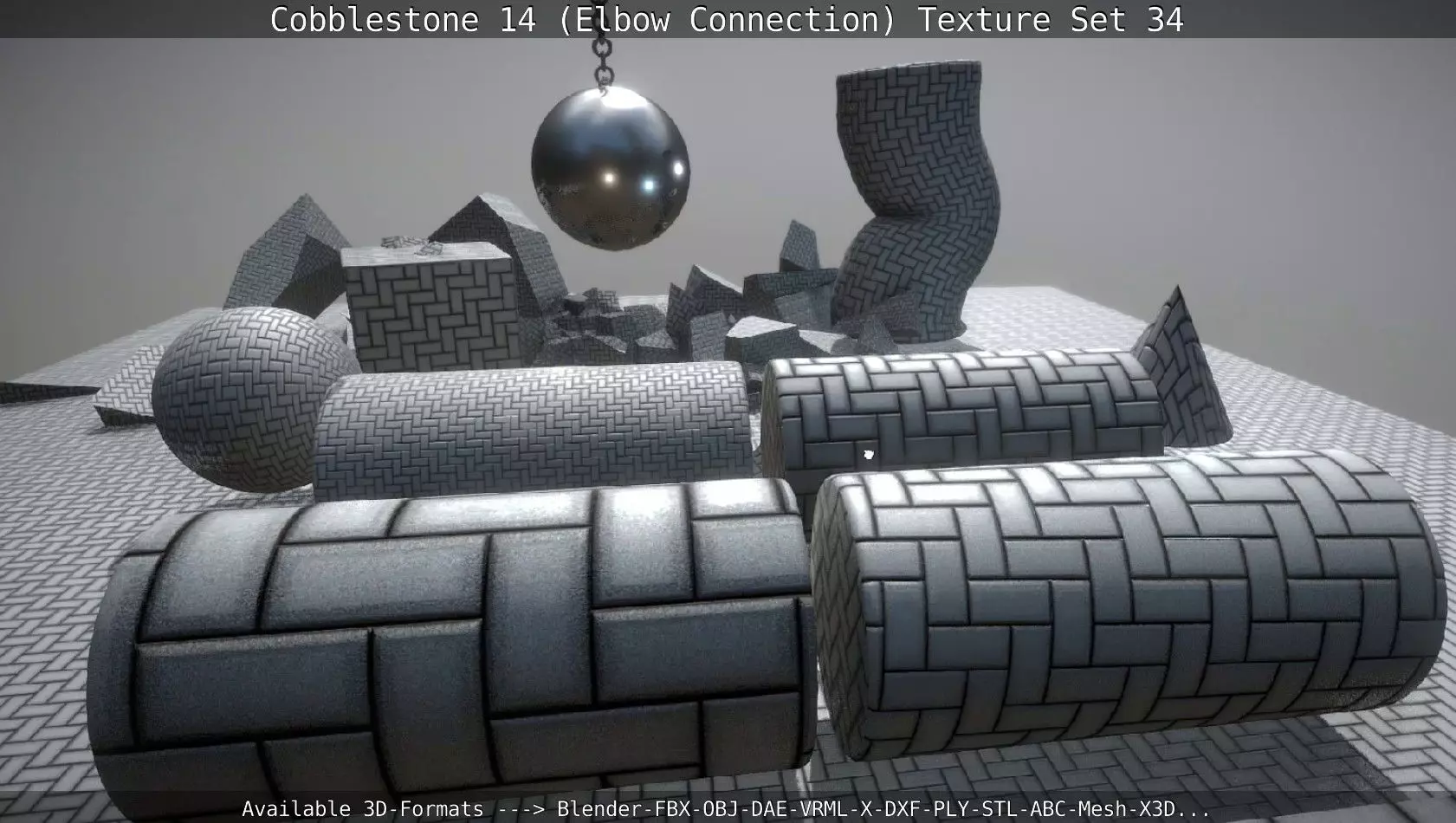 Cobblestone 14 - Elbow Connection - Texture Set 34 Texture_0
