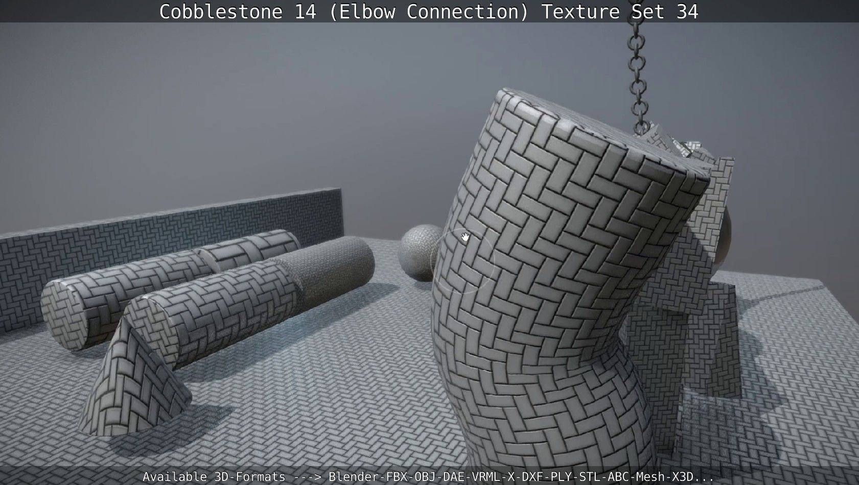 Cobblestone 14 - Elbow Connection - Texture Set 34 Texture_131