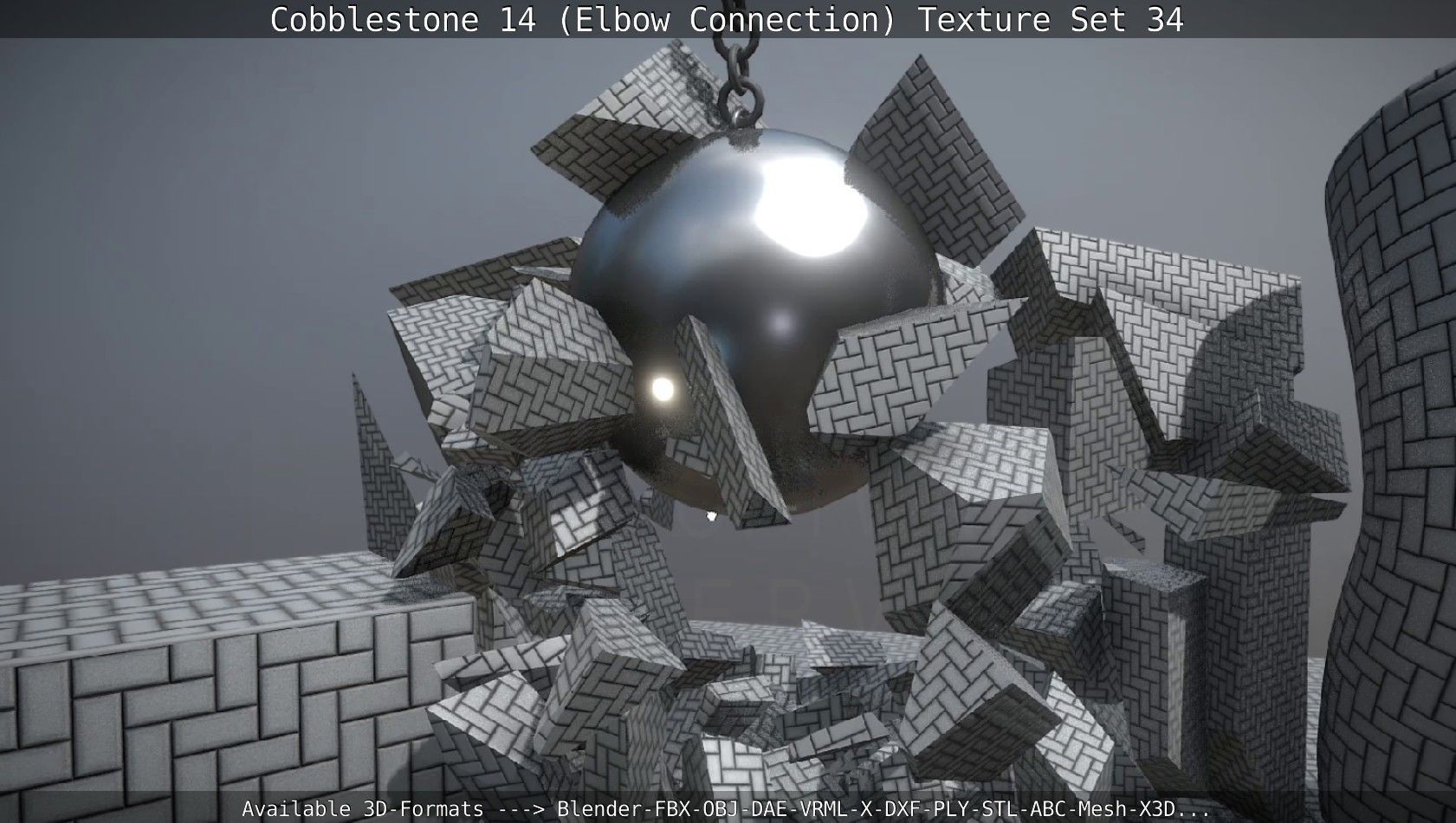 Cobblestone 14 - Elbow Connection - Texture Set 34 Texture_41