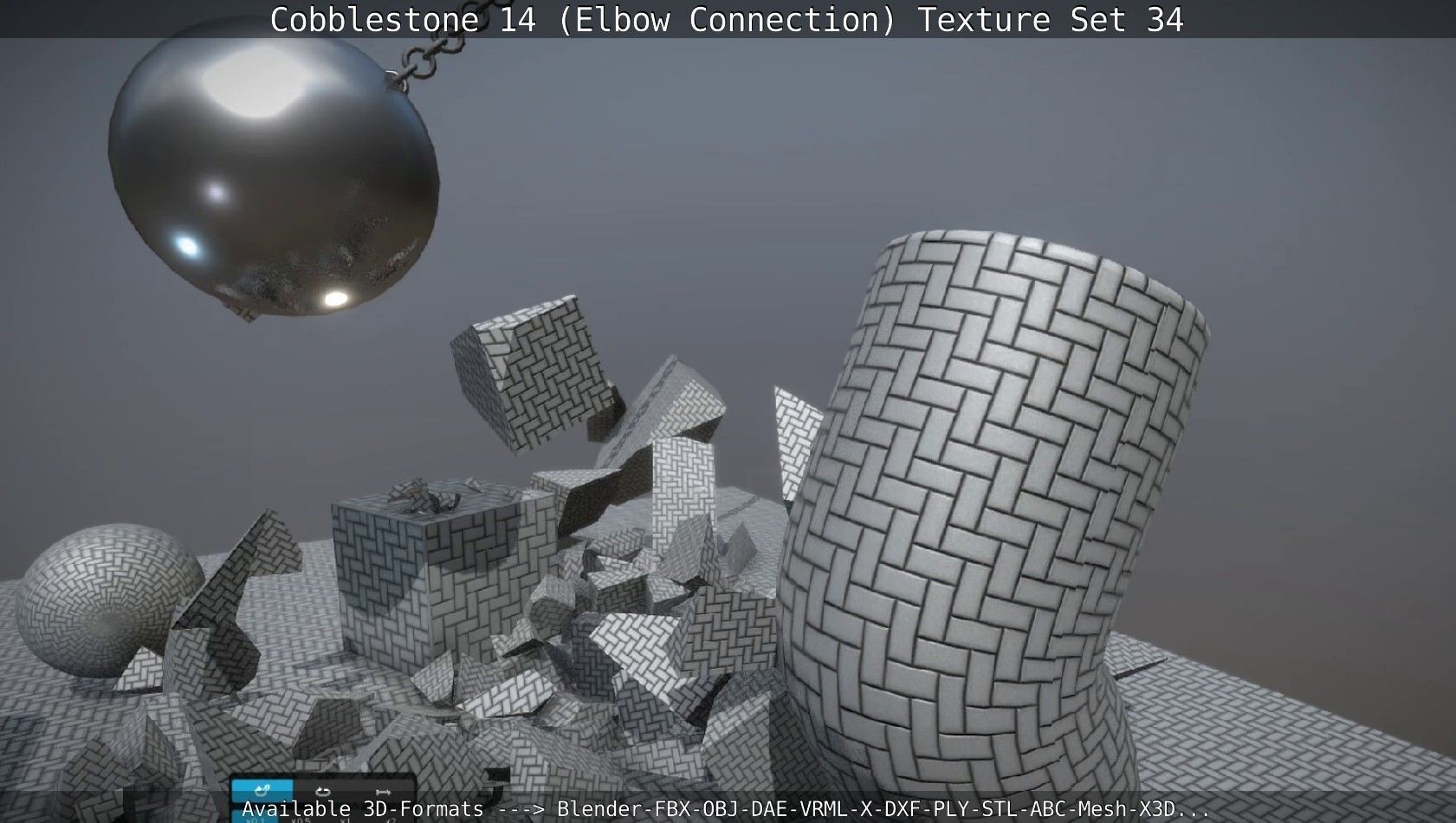 Cobblestone 14 - Elbow Connection - Texture Set 34 Texture_48