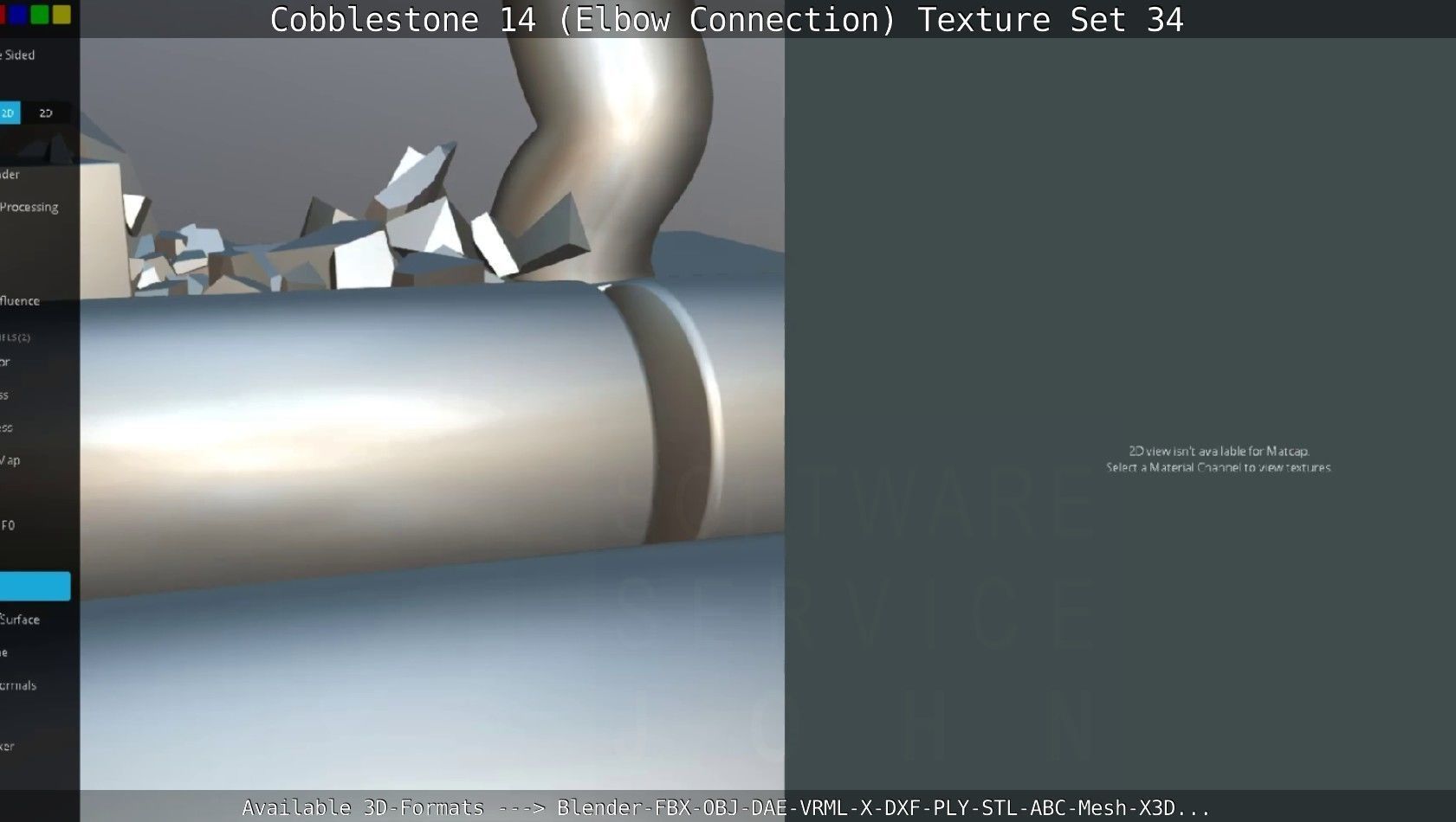 Cobblestone 14 - Elbow Connection - Texture Set 34 Texture_110