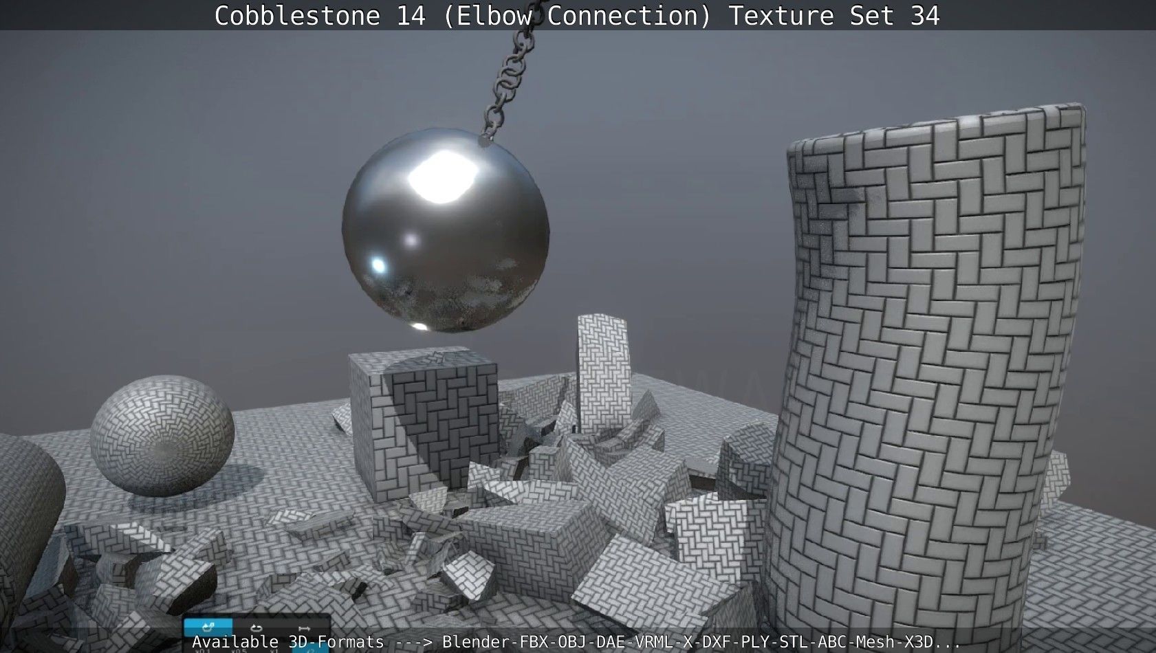 Cobblestone 14 - Elbow Connection - Texture Set 34 Texture_53