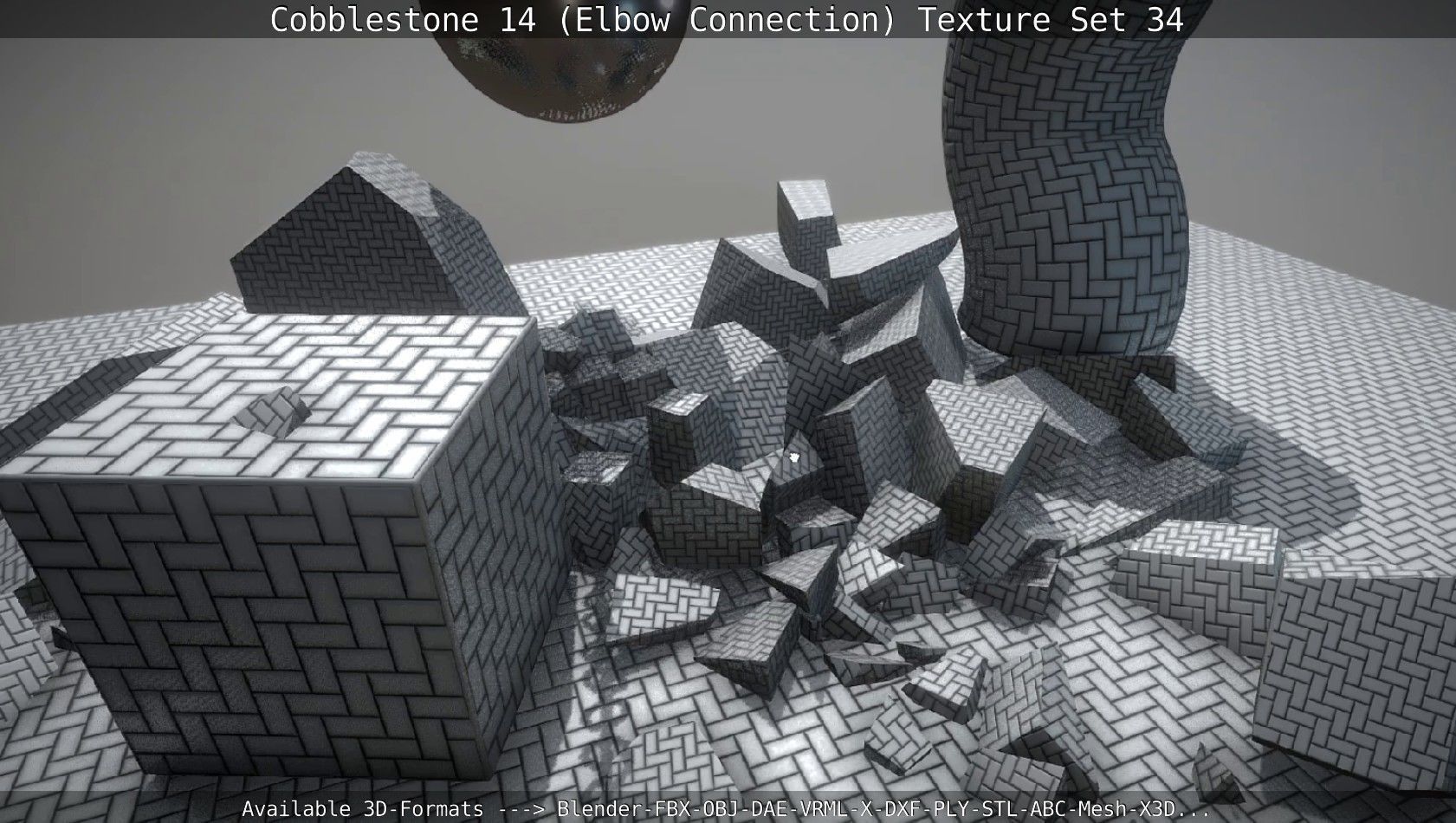 Cobblestone 14 - Elbow Connection - Texture Set 34 Texture_134