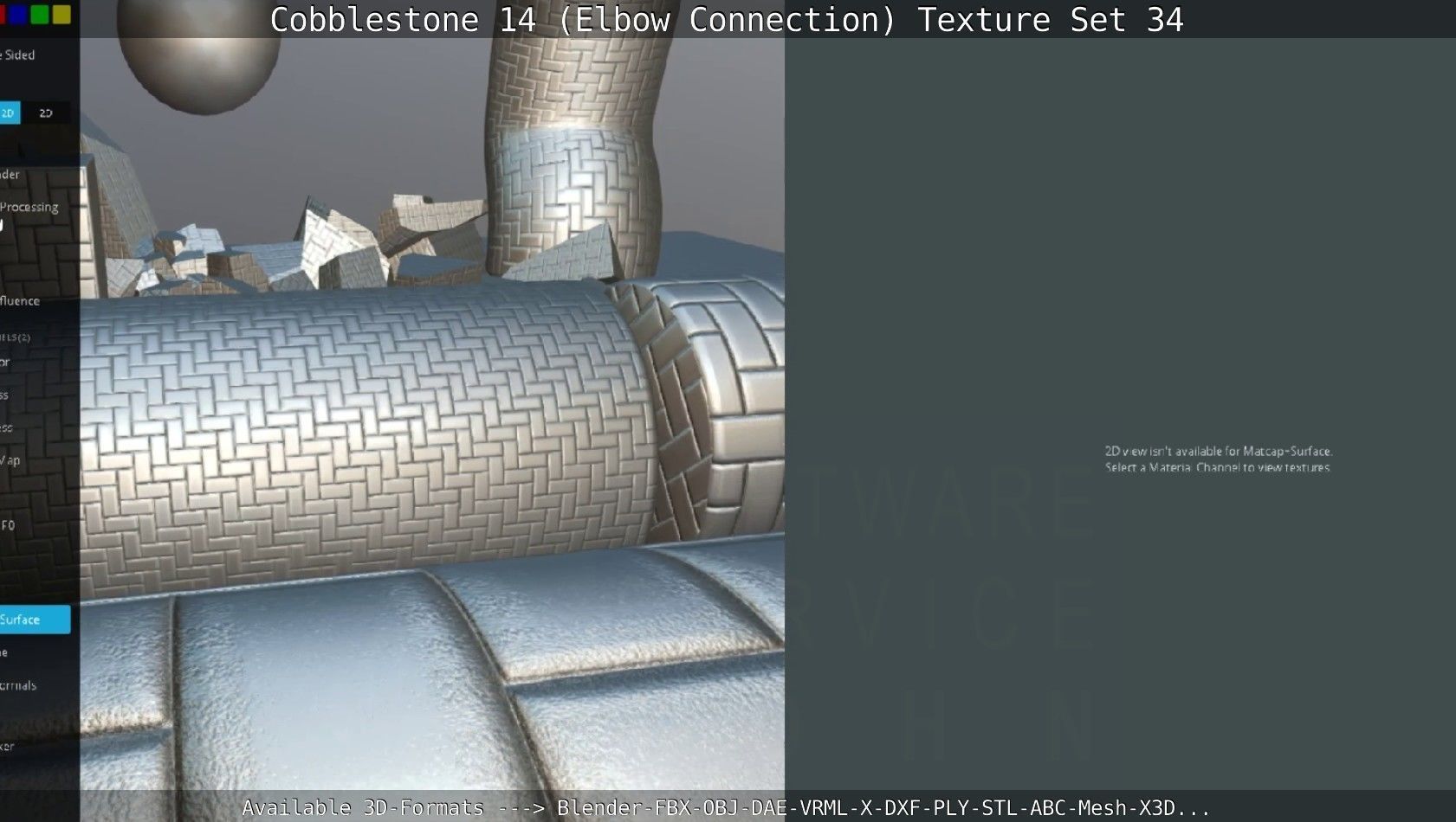 Cobblestone 14 - Elbow Connection - Texture Set 34 Texture_115