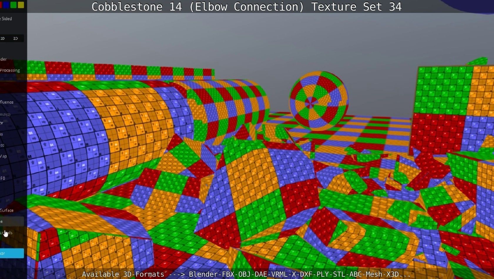 Cobblestone 14 - Elbow Connection - Texture Set 34 Texture_124