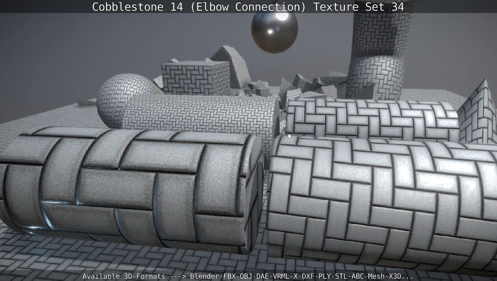 Cobblestone 14 - Elbow Connection - Texture Set 34 Texture_71