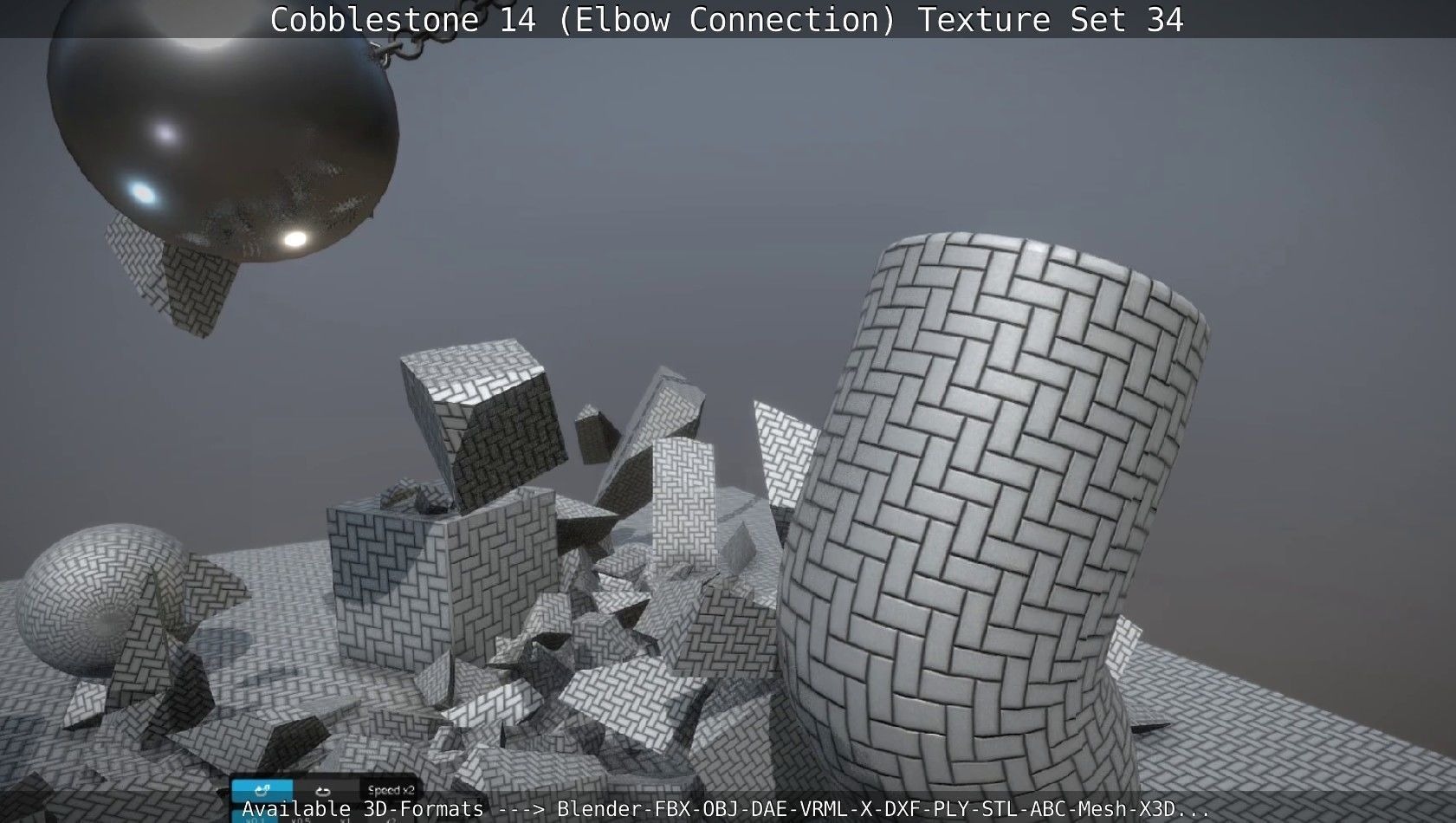 Cobblestone 14 - Elbow Connection - Texture Set 34 Texture_49