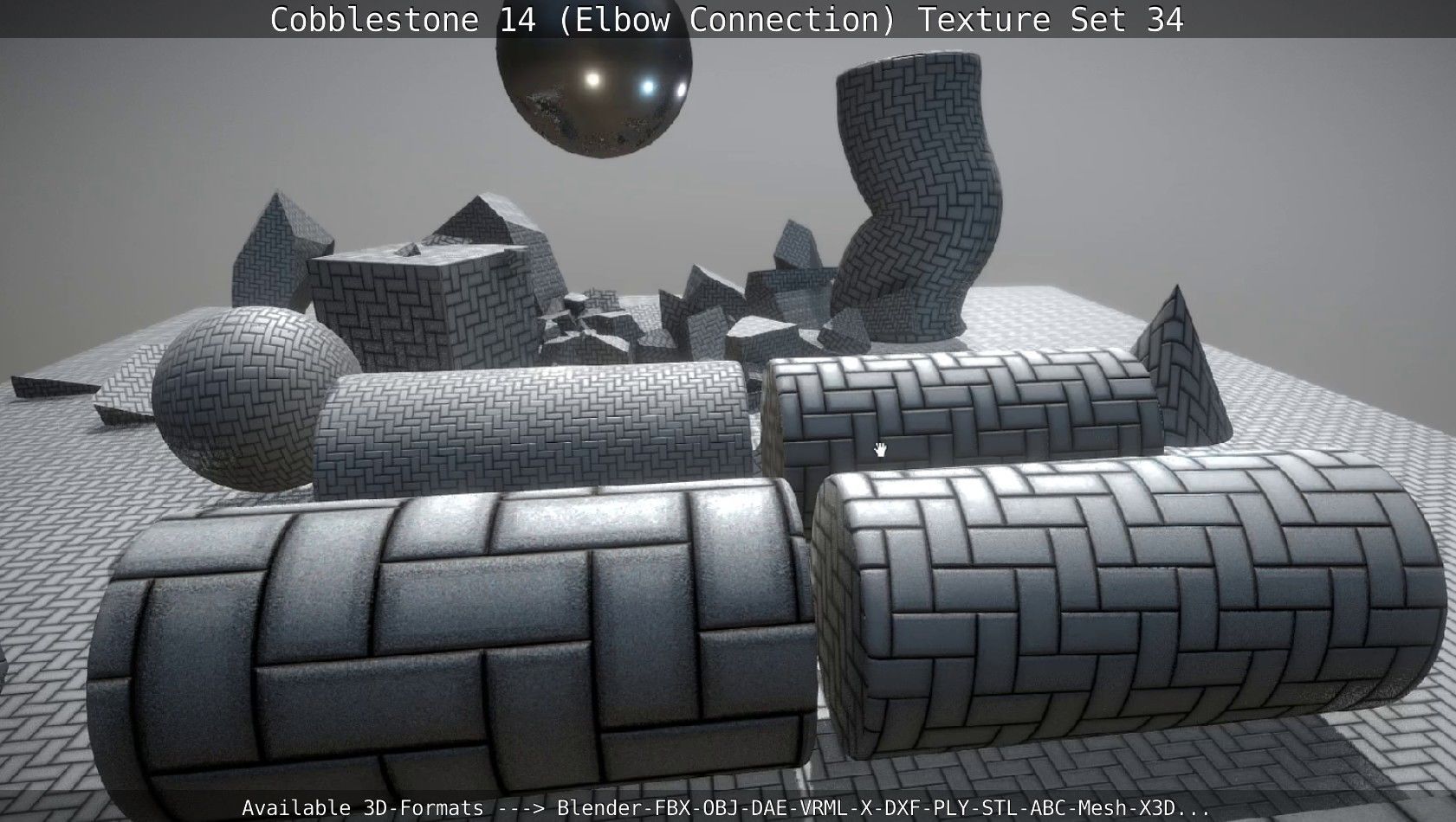 Cobblestone 14 - Elbow Connection - Texture Set 34 Texture_65