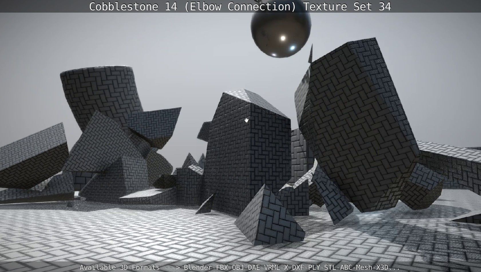 Cobblestone 14 - Elbow Connection - Texture Set 34 Texture_133