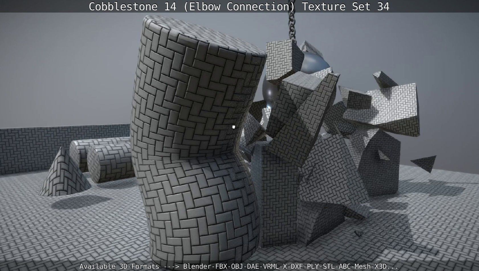 Cobblestone 14 - Elbow Connection - Texture Set 34 Texture_12