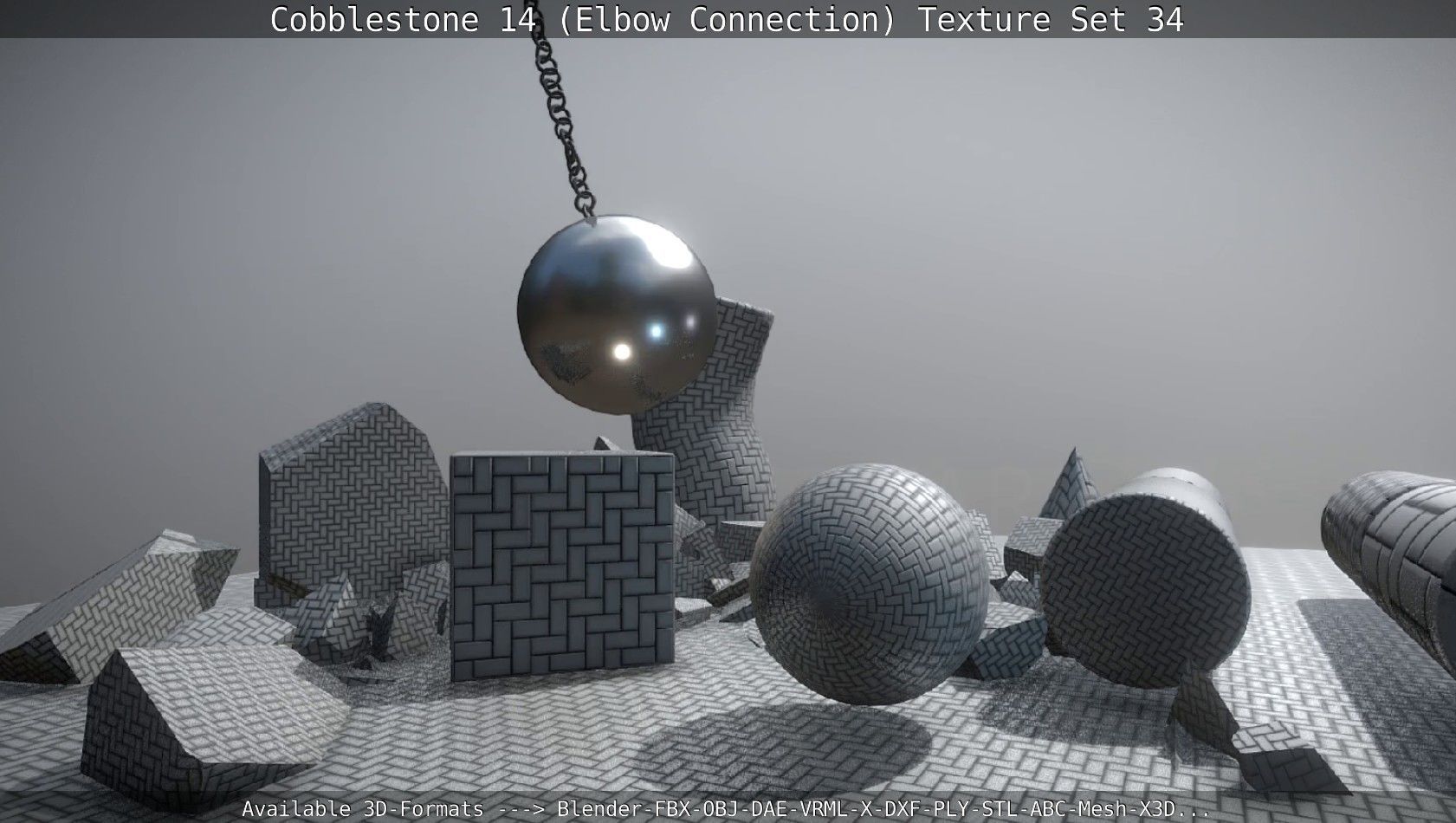 Cobblestone 14 - Elbow Connection - Texture Set 34 Texture_23