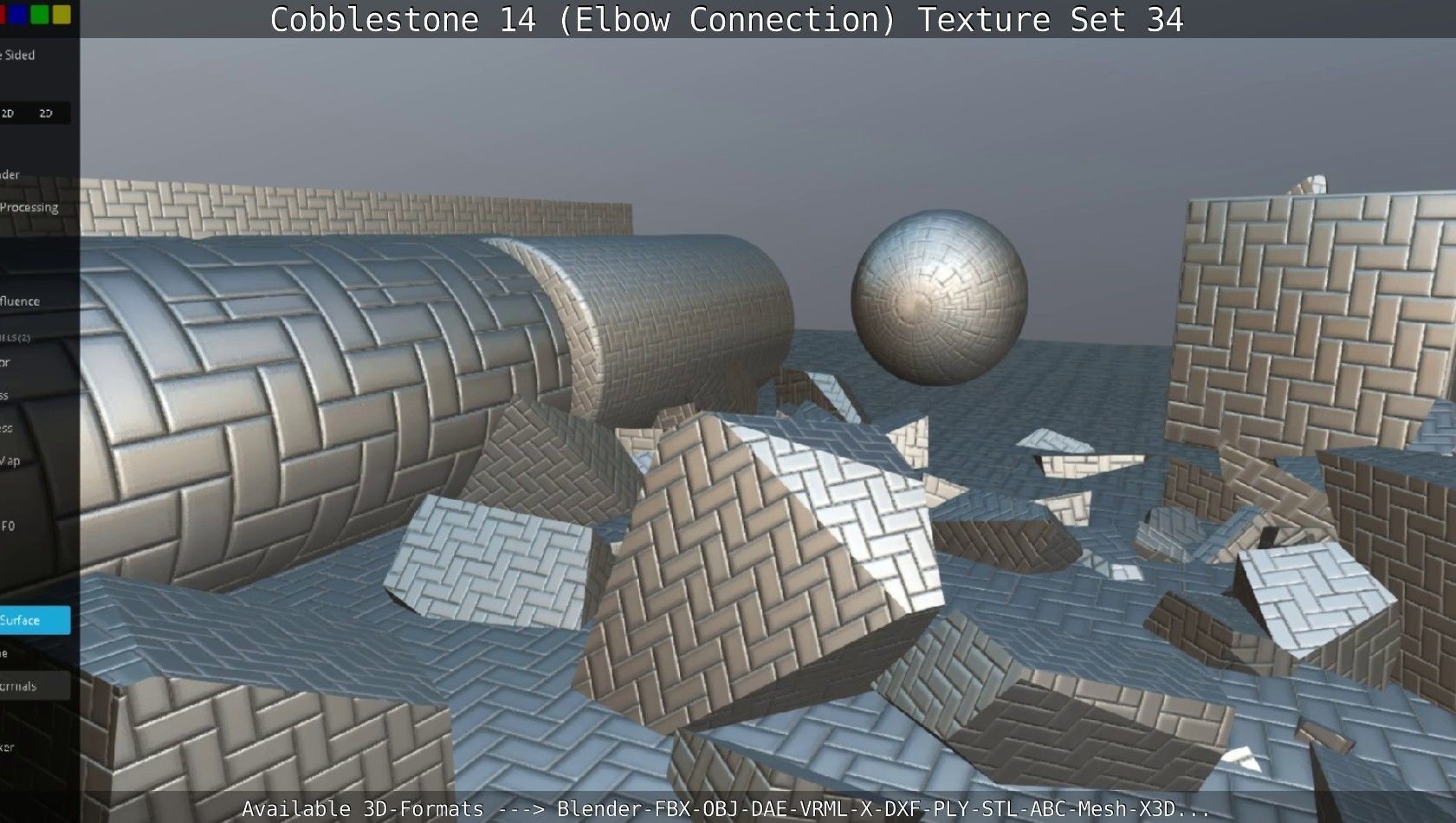 Cobblestone 14 - Elbow Connection - Texture Set 34 Texture_120
