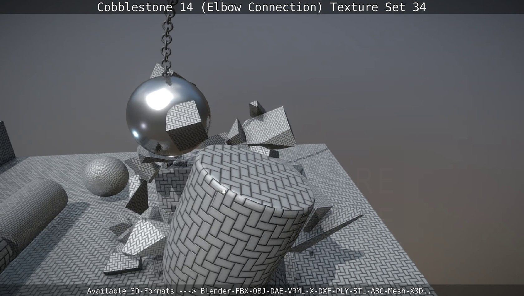 Cobblestone 14 - Elbow Connection - Texture Set 34 Texture_44