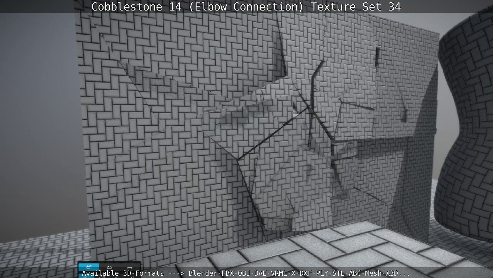 Cobblestone 14 - Elbow Connection - Texture Set 34 Texture_32