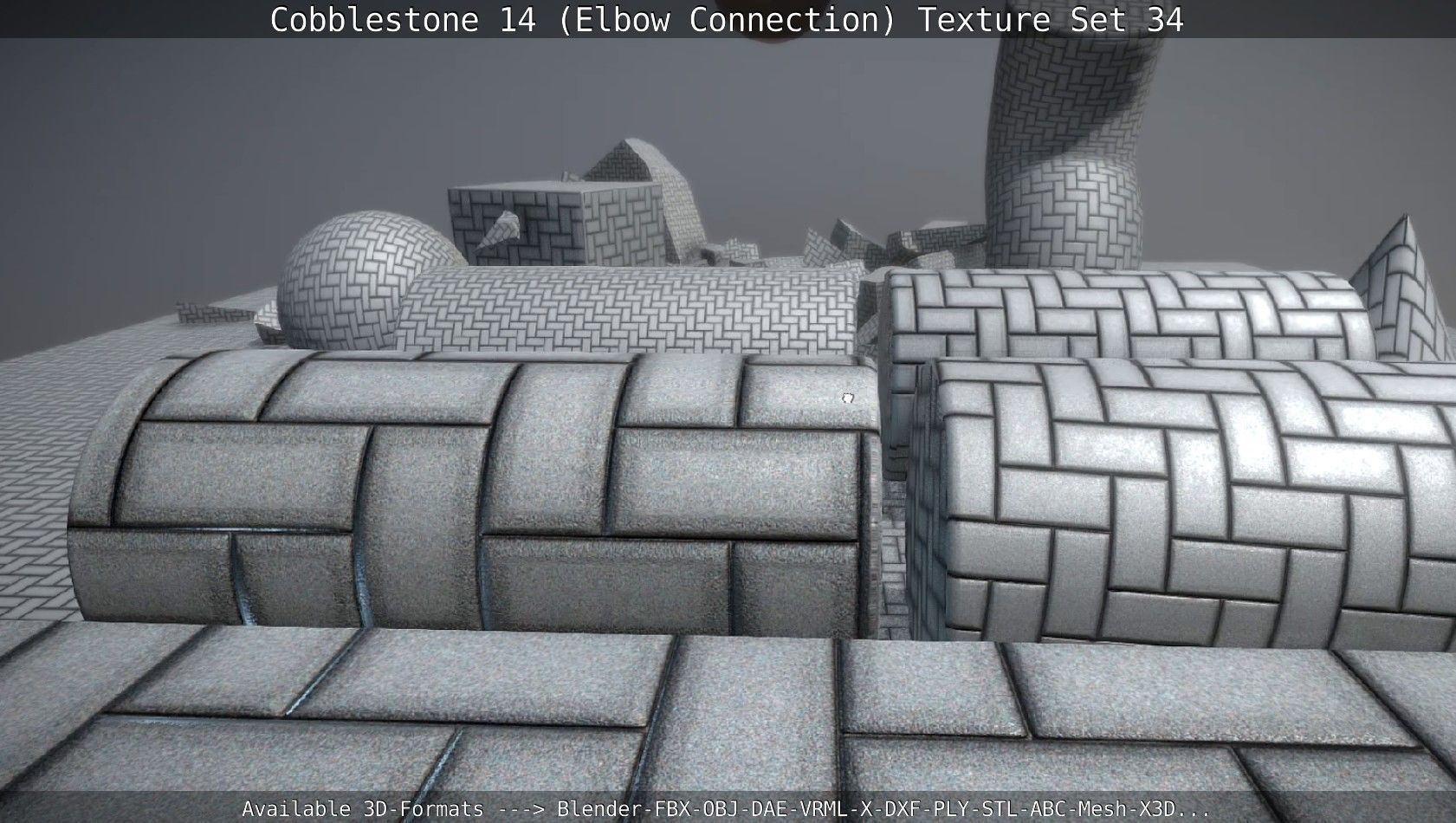 Cobblestone 14 - Elbow Connection - Texture Set 34 Texture_73