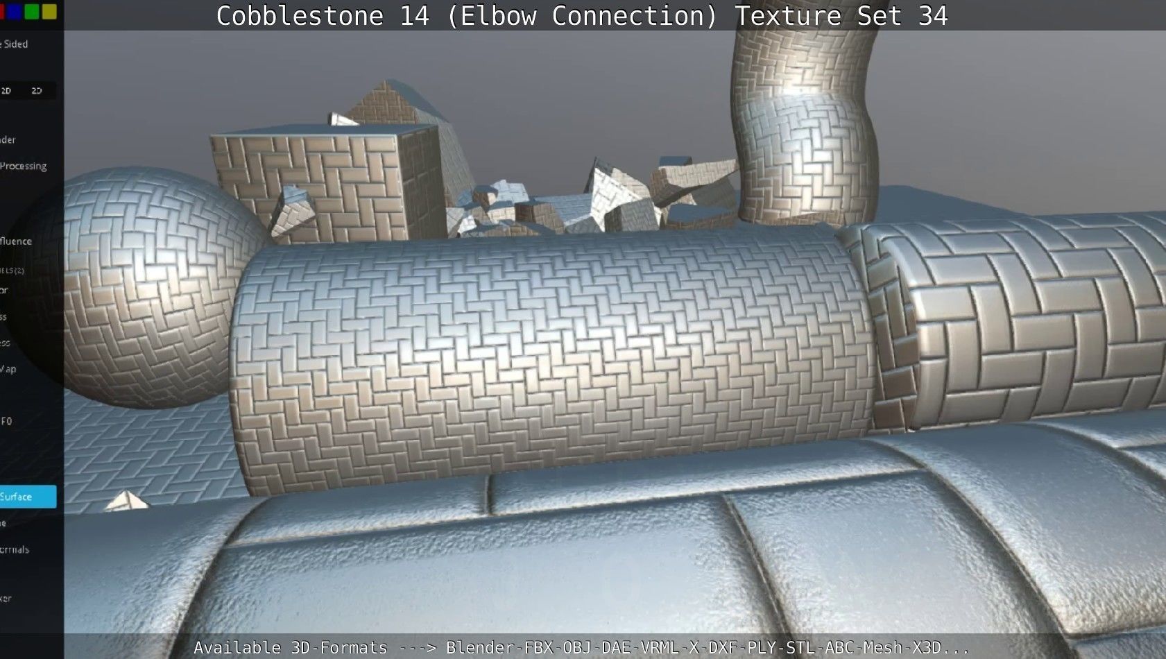 Cobblestone 14 - Elbow Connection - Texture Set 34 Texture_117