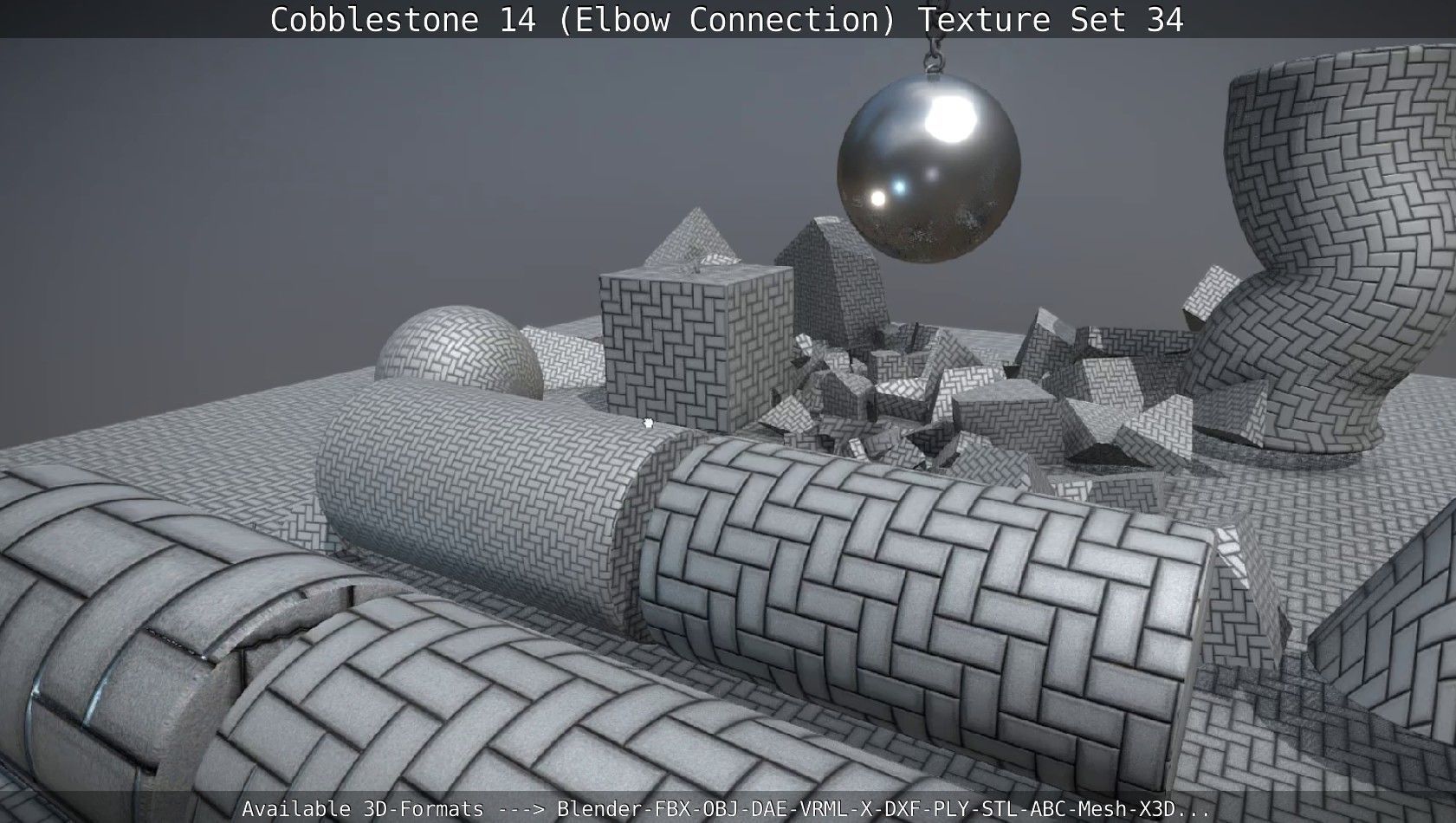 Cobblestone 14 - Elbow Connection - Texture Set 34 Texture_69