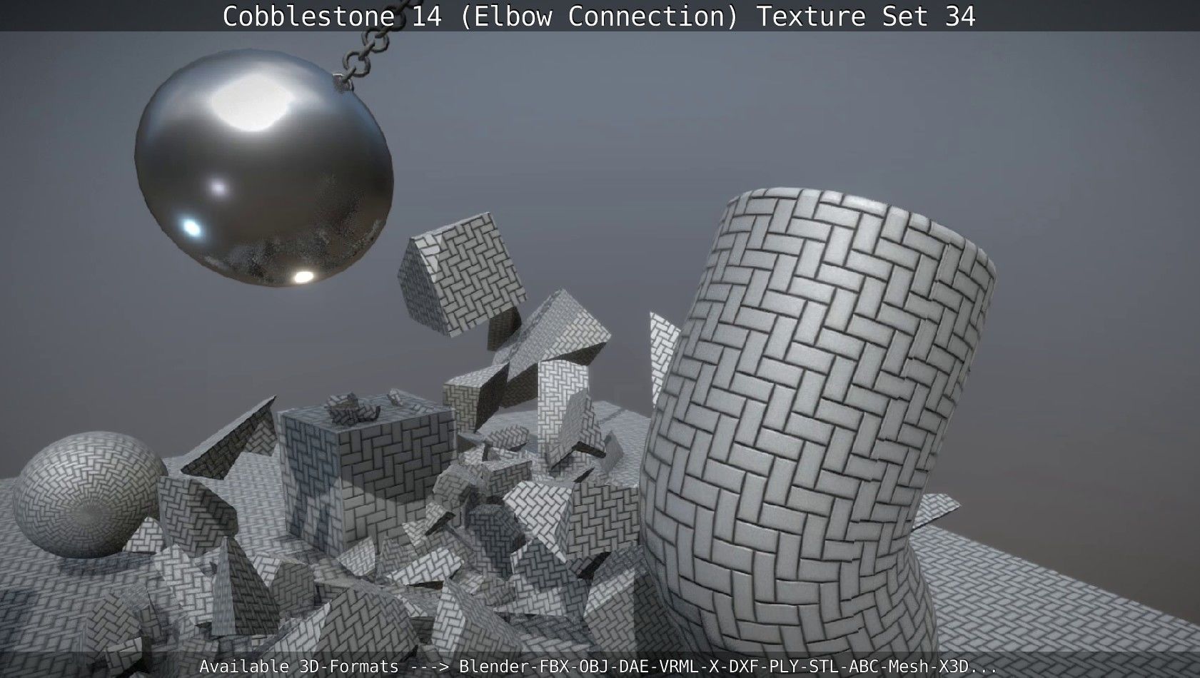 Cobblestone 14 - Elbow Connection - Texture Set 34 Texture_47