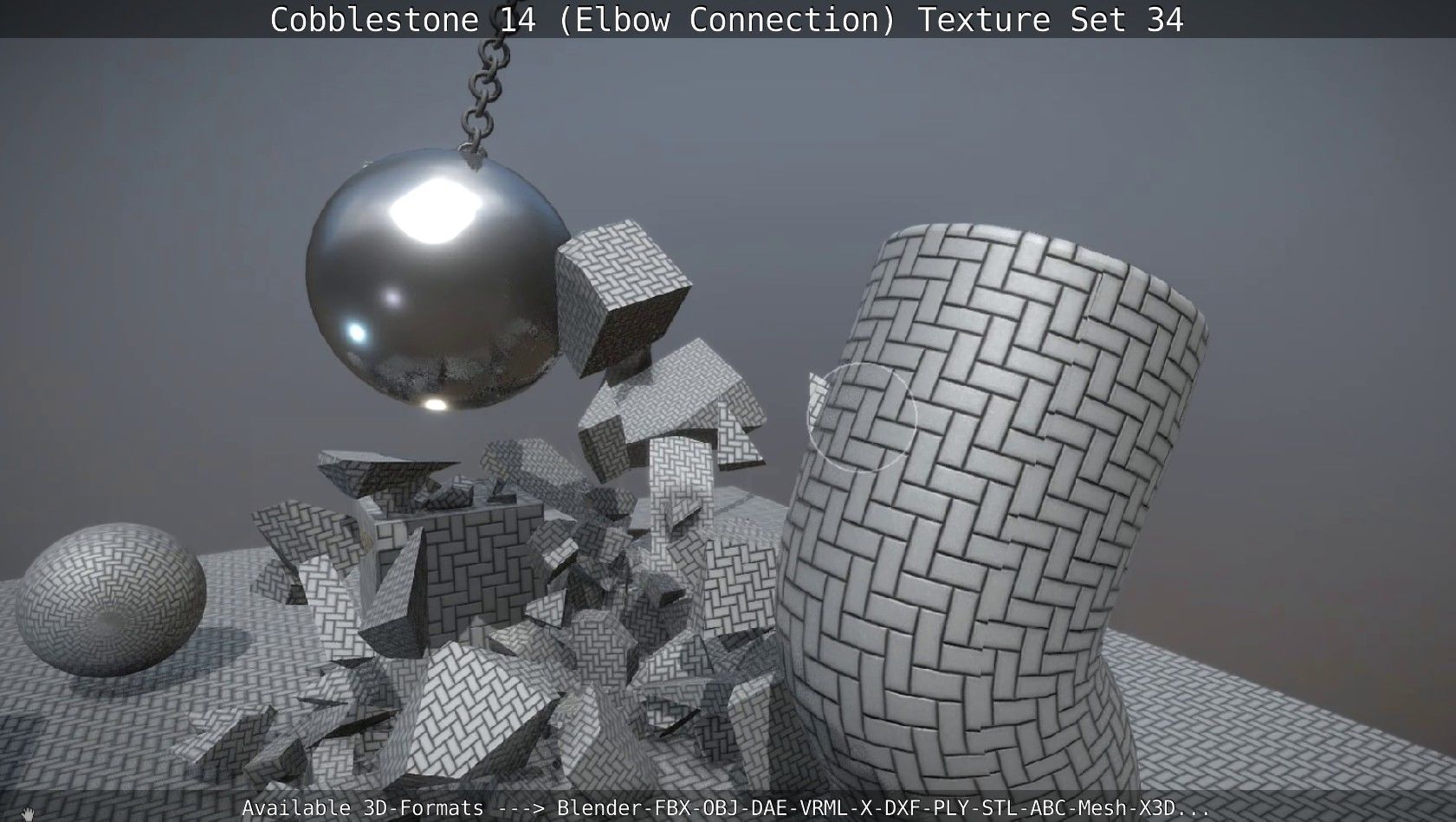 Cobblestone 14 - Elbow Connection - Texture Set 34 Texture_45