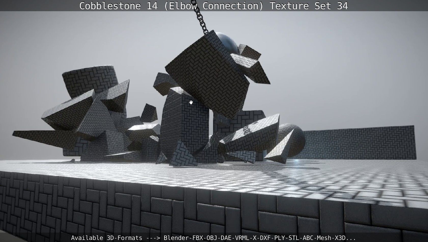 Cobblestone 14 - Elbow Connection - Texture Set 34 Texture_132