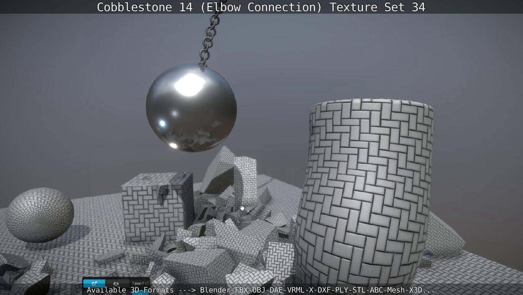 Cobblestone 14 - Elbow Connection - Texture Set 34 Texture_50
