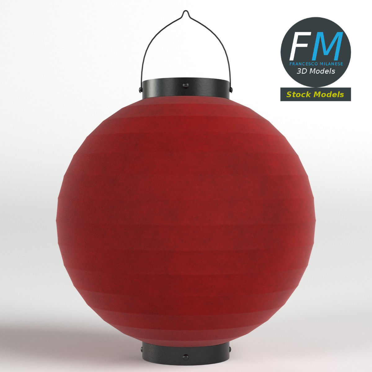 Japanese paper lantern 1 3D model_3