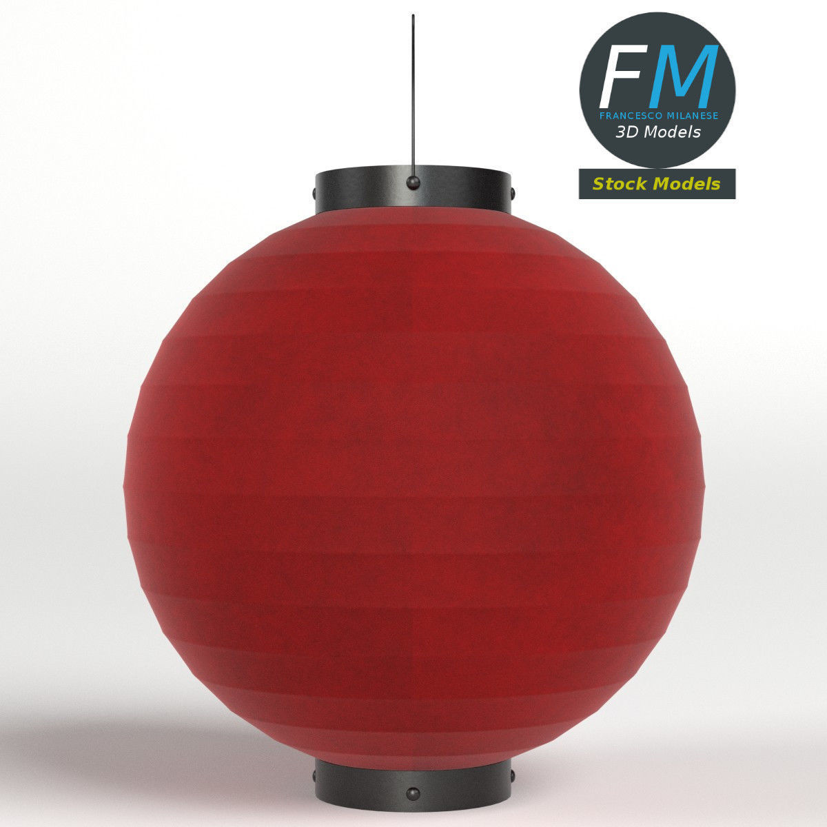 Japanese paper lantern 1 3D model_4