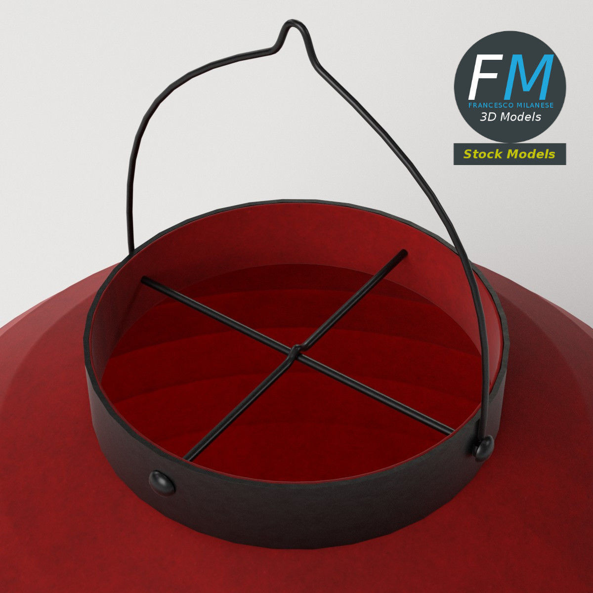 Japanese paper lantern 1 3D model_5