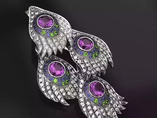 Peacock carrera earrings