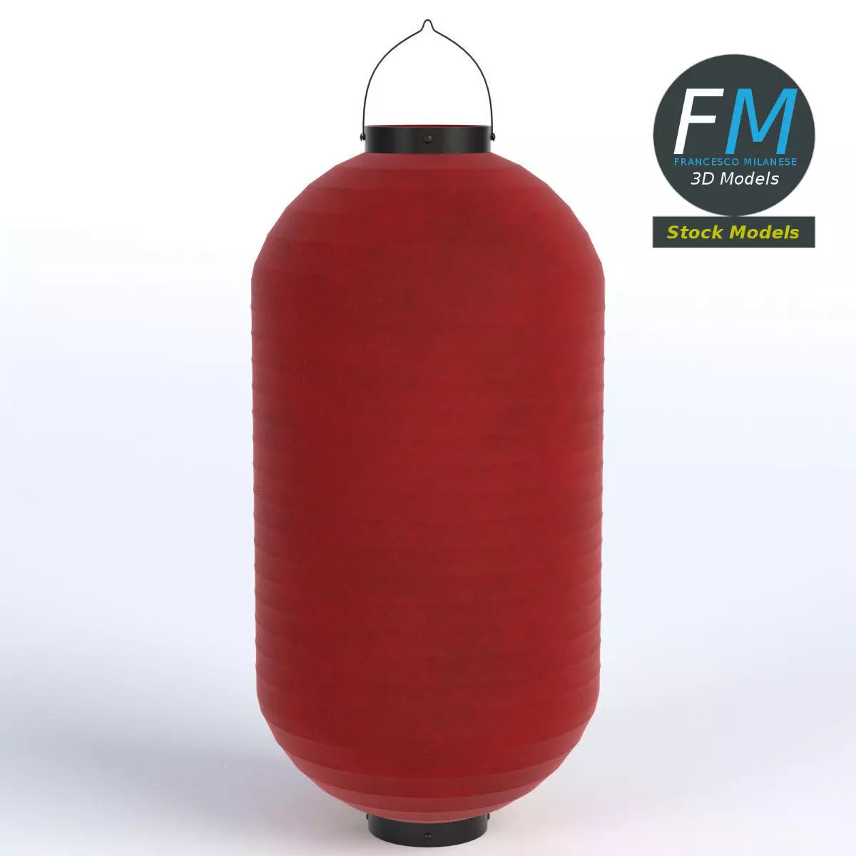 Japanese paper lantern 2 3D model_0