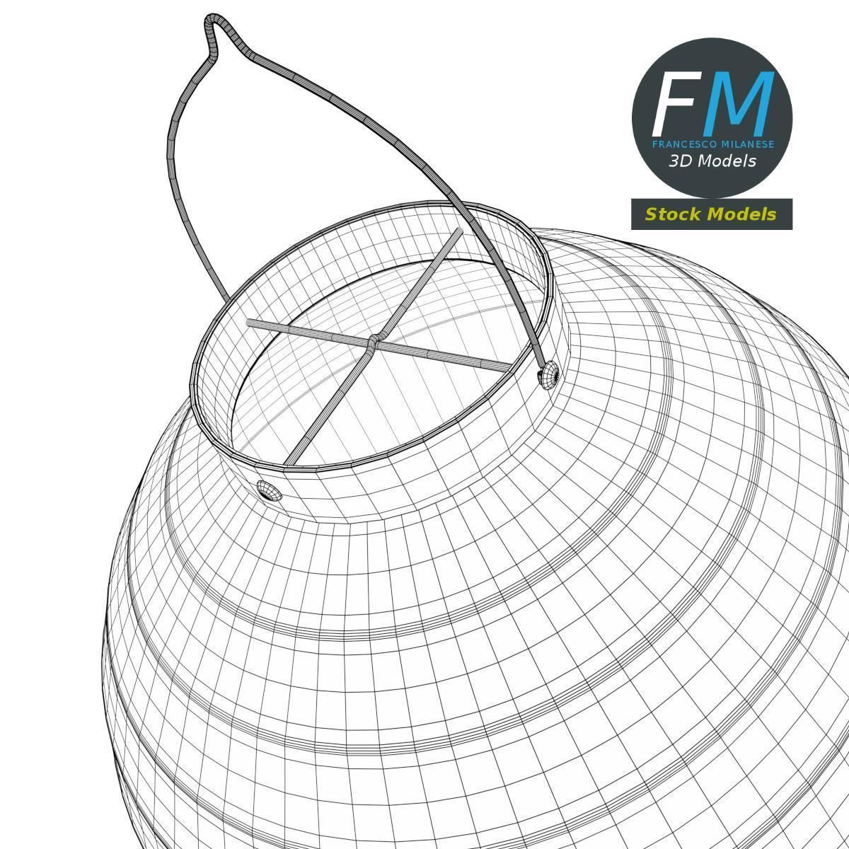 Japanese paper lantern 2 3D model_8