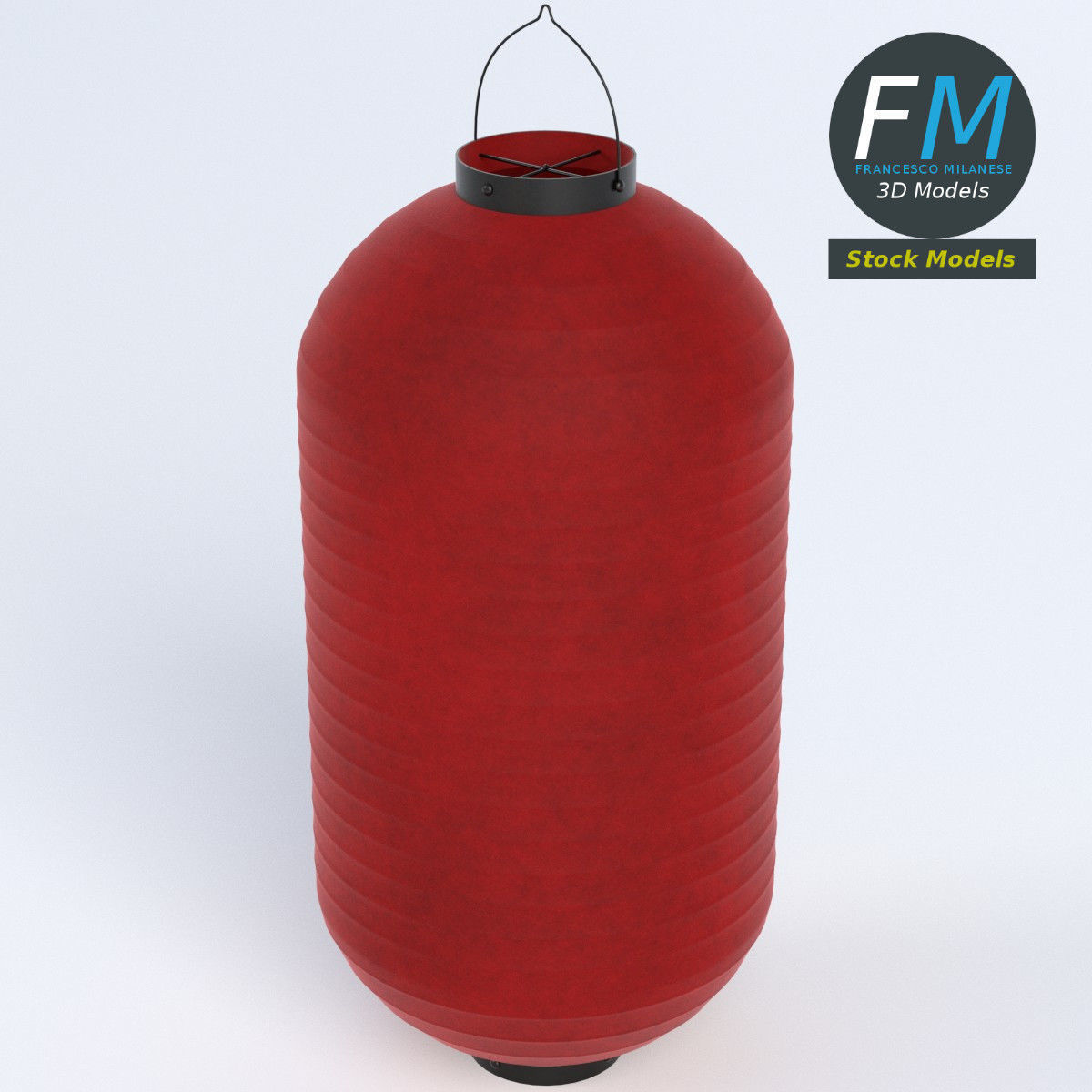 Japanese paper lantern 2 3D model_2