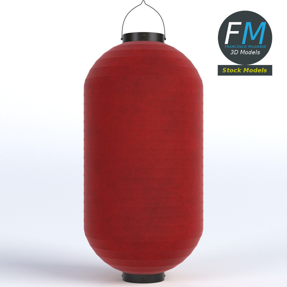 Japanese paper lantern 2 3D model_3