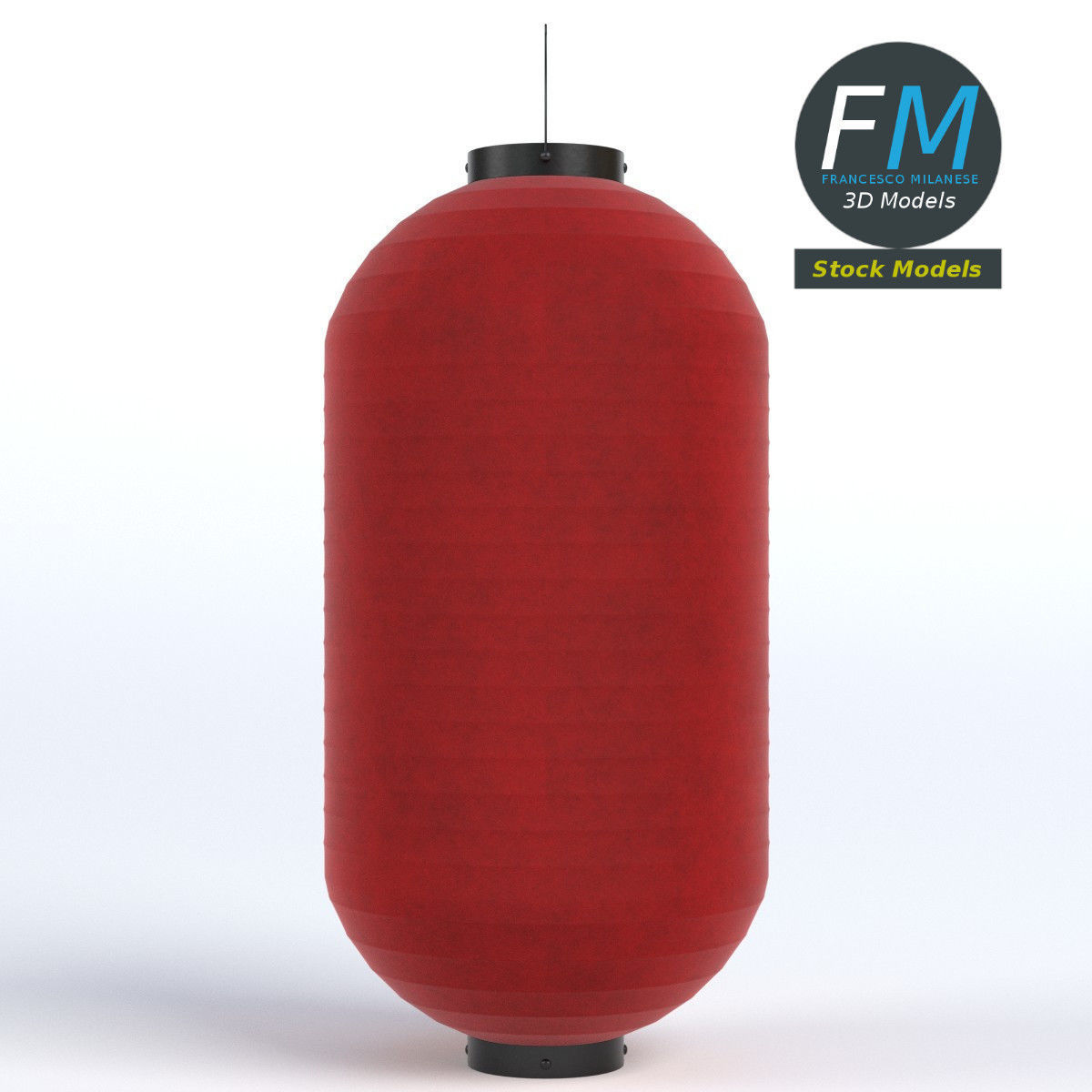 Japanese paper lantern 2 3D model_4