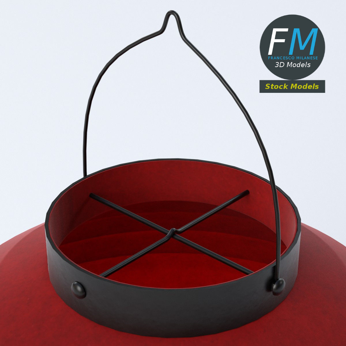 Japanese paper lantern 2 3D model_5