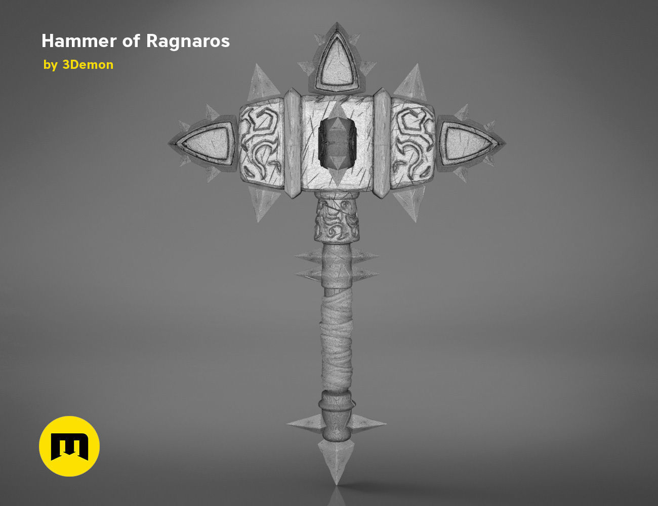Hammer of Ragnaros - World of Warcraft 3D print model_8