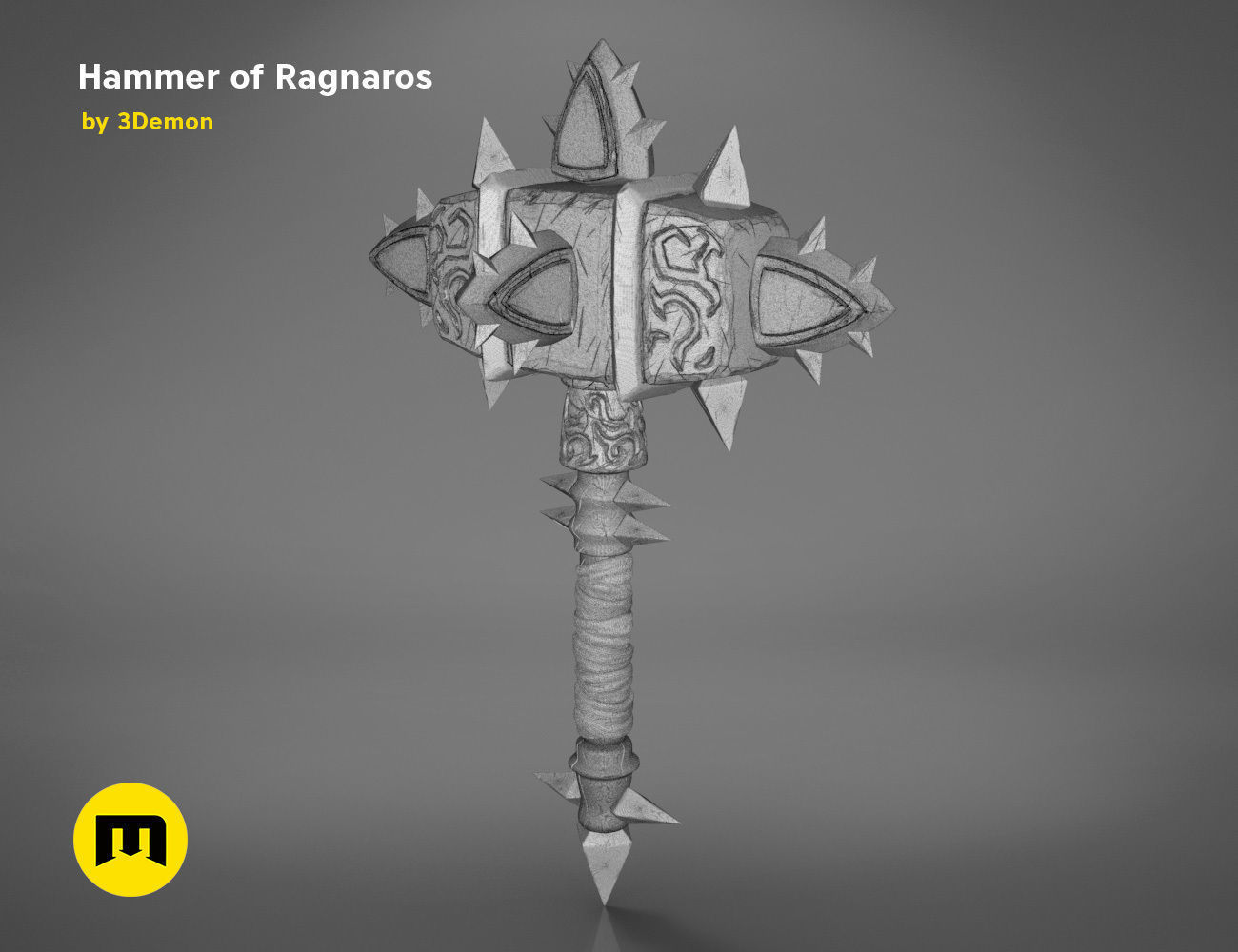 Hammer of Ragnaros - World of Warcraft 3D print model_7