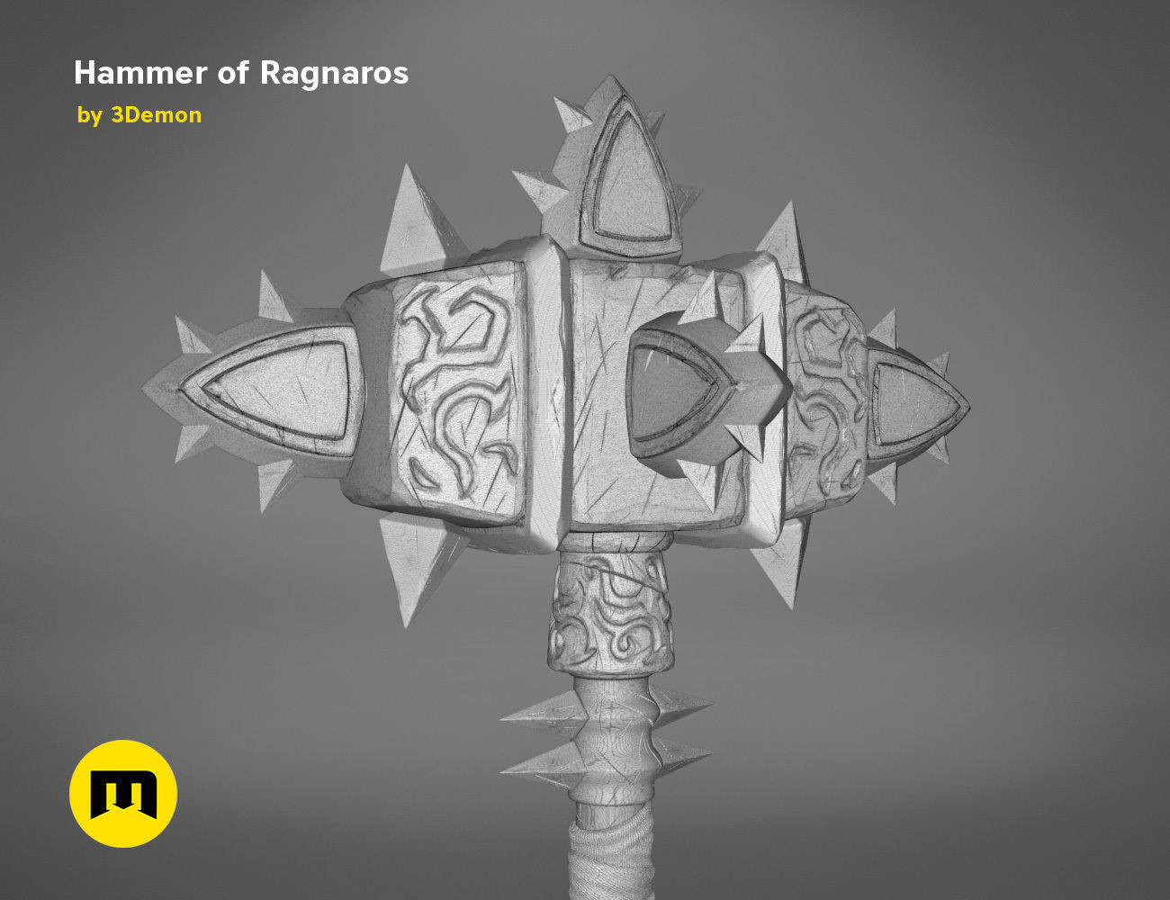 Hammer of Ragnaros - World of Warcraft 3D print model_10