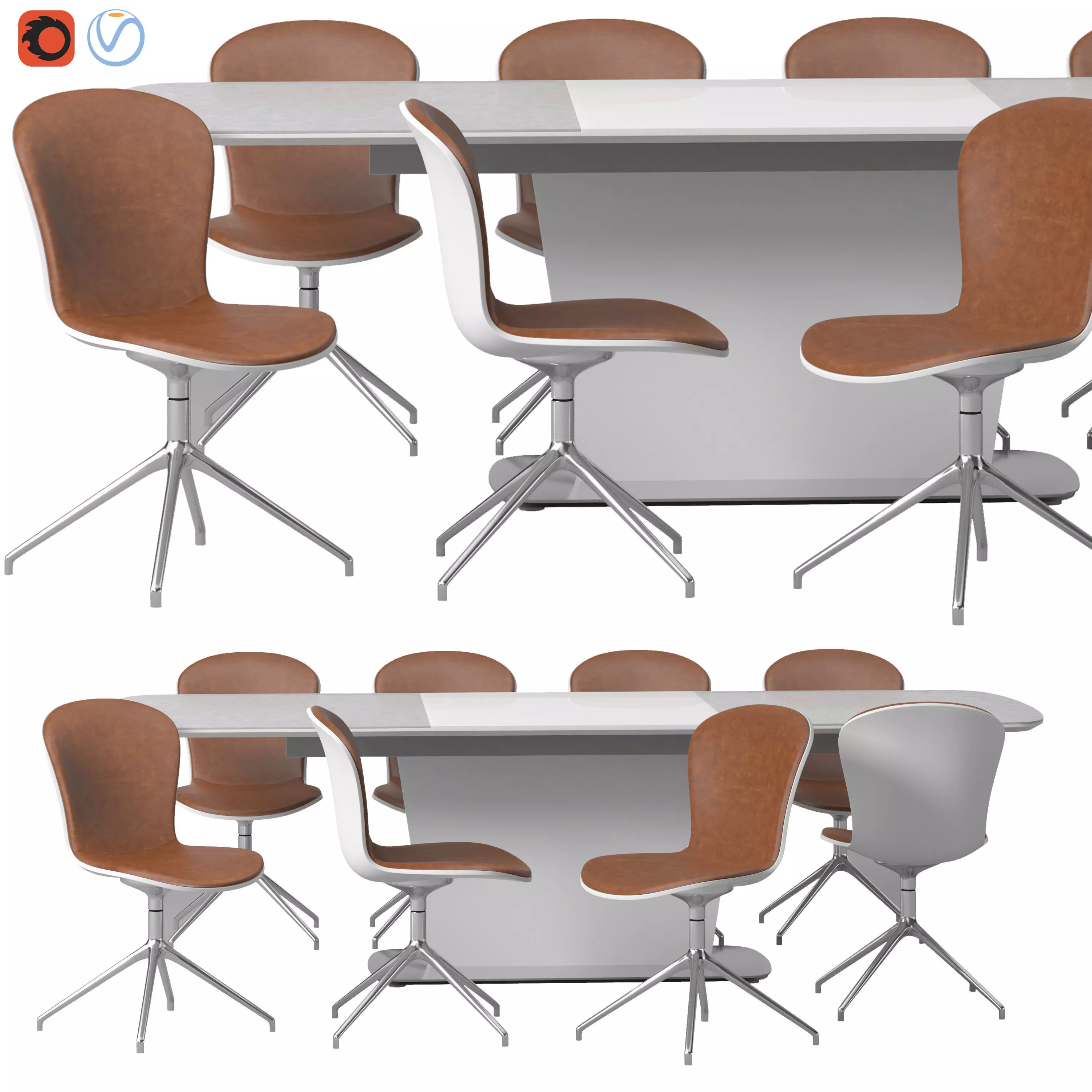 Adelaide chair and Milano Table Low-poly 3D model