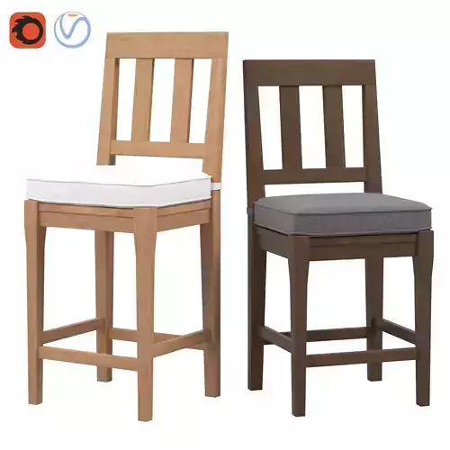 Santa Monica Armless Stool Low-poly 3D model