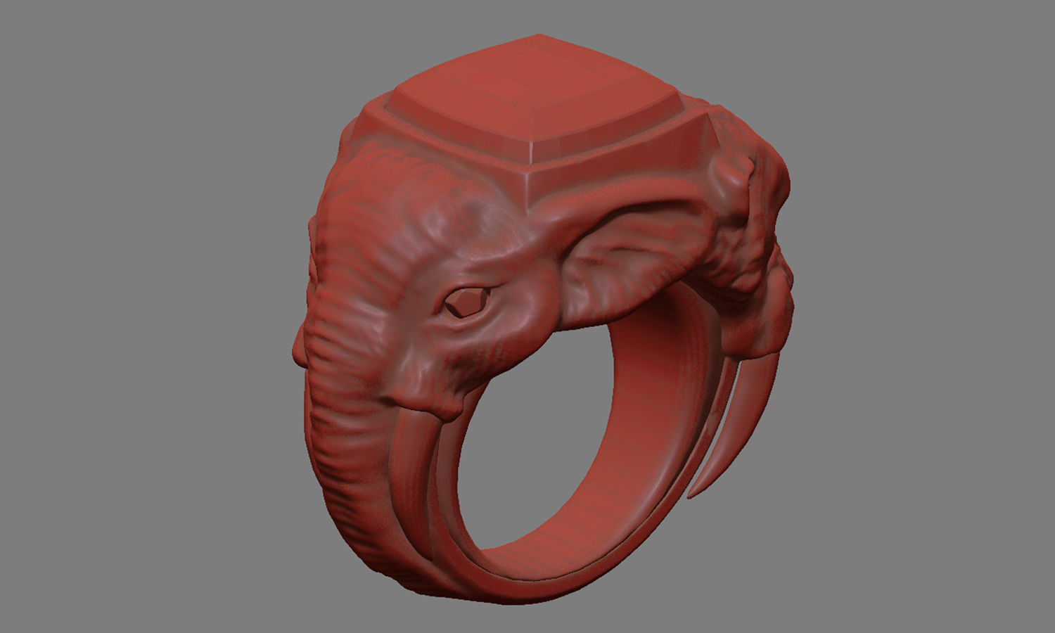 ring lion and elephant Low-poly 3D model_4