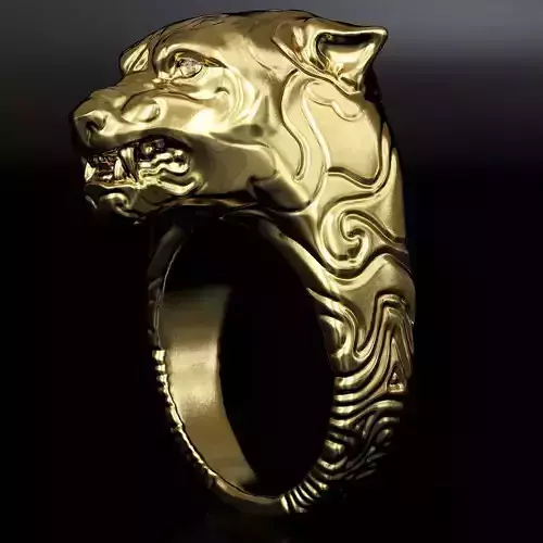 lion ring for finger  rady to printing  Low-poly 3D model
