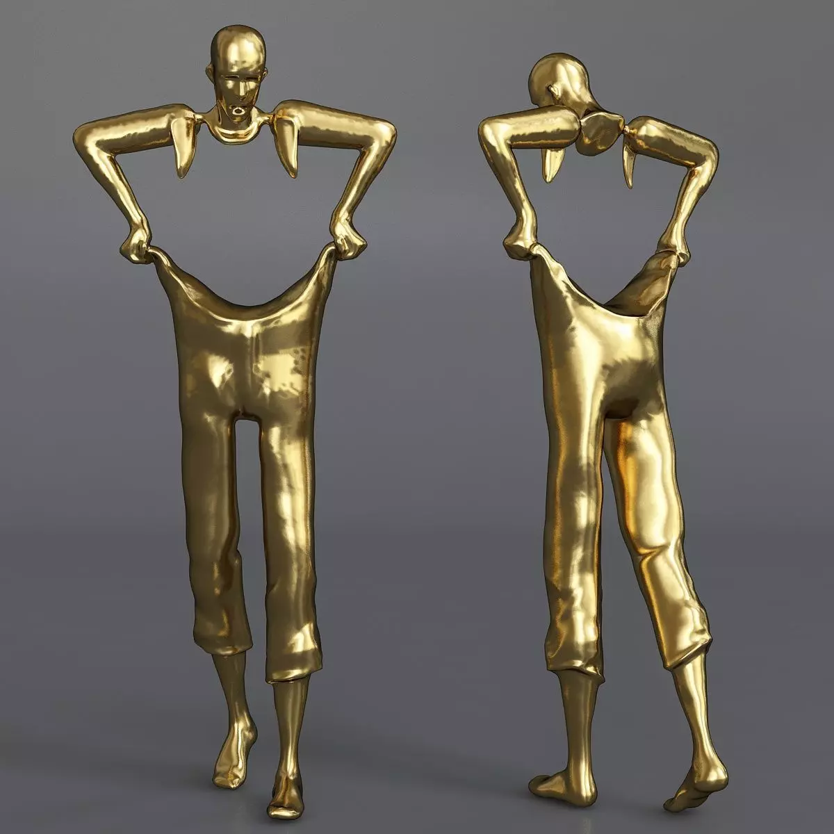 decorative figure Low-poly 3D model_0