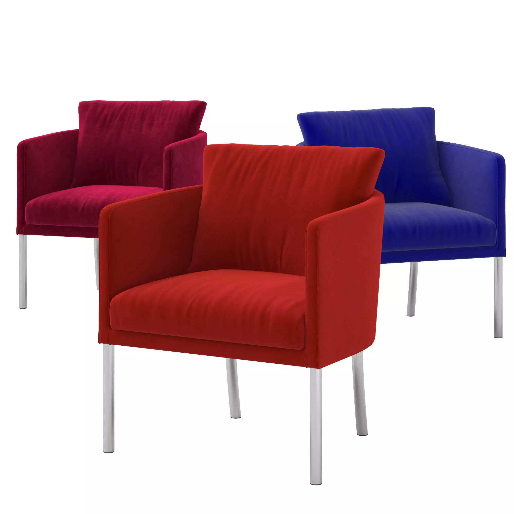 Cafe Soft Armchair Low-poly 3D model_0