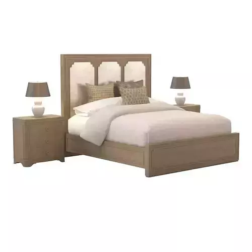 Modern Romance King Panel Bed with Night Table
