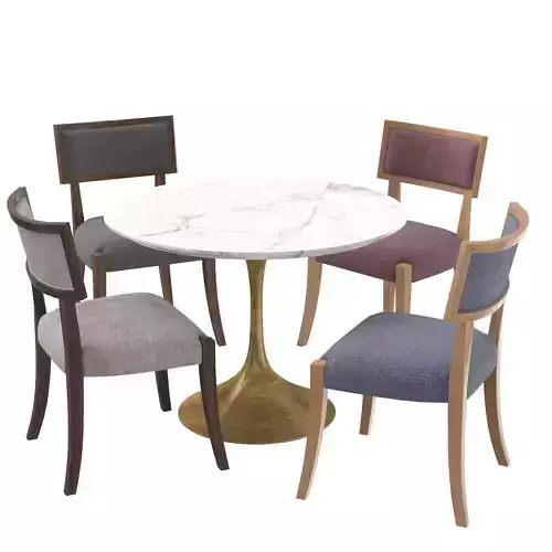 Aero Marble Round Table and Classik Klismos Chair