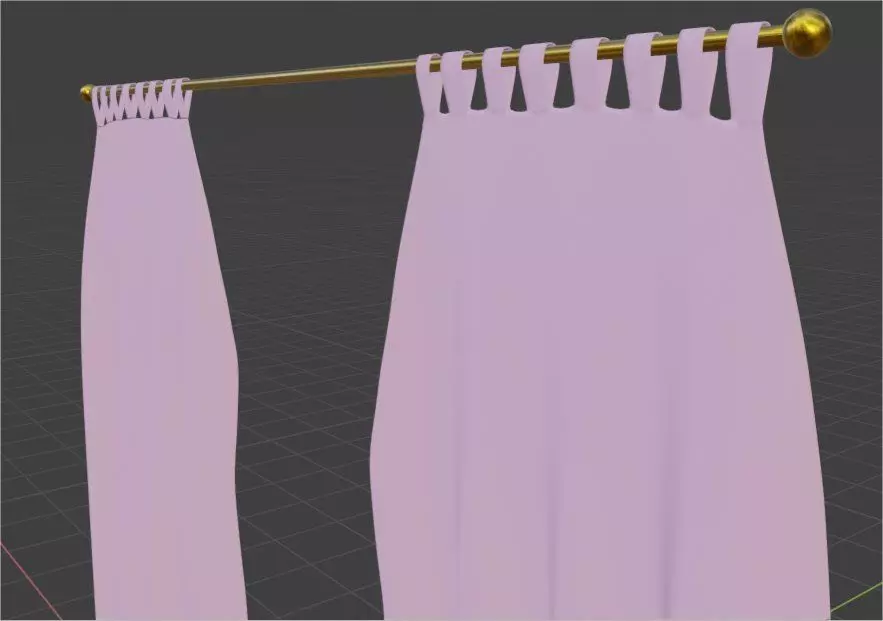 Pink Peach Curtains Free 3D model