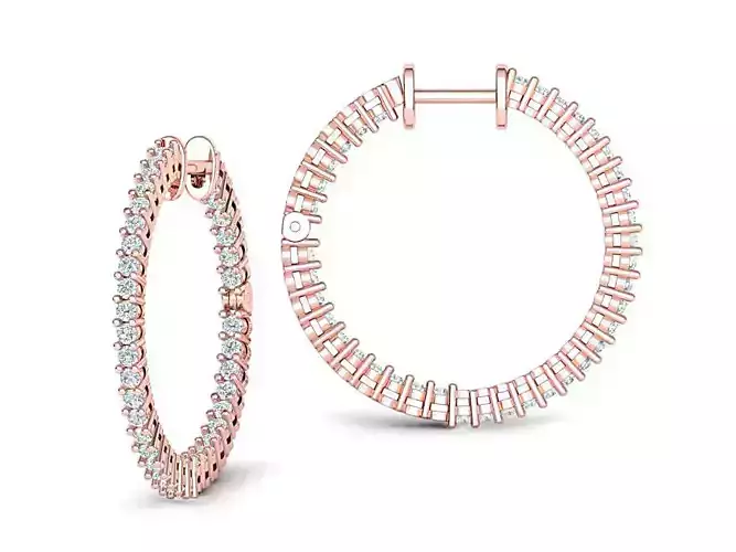 25mm Hoop earrings unique design printable 3dmodel 3D print model