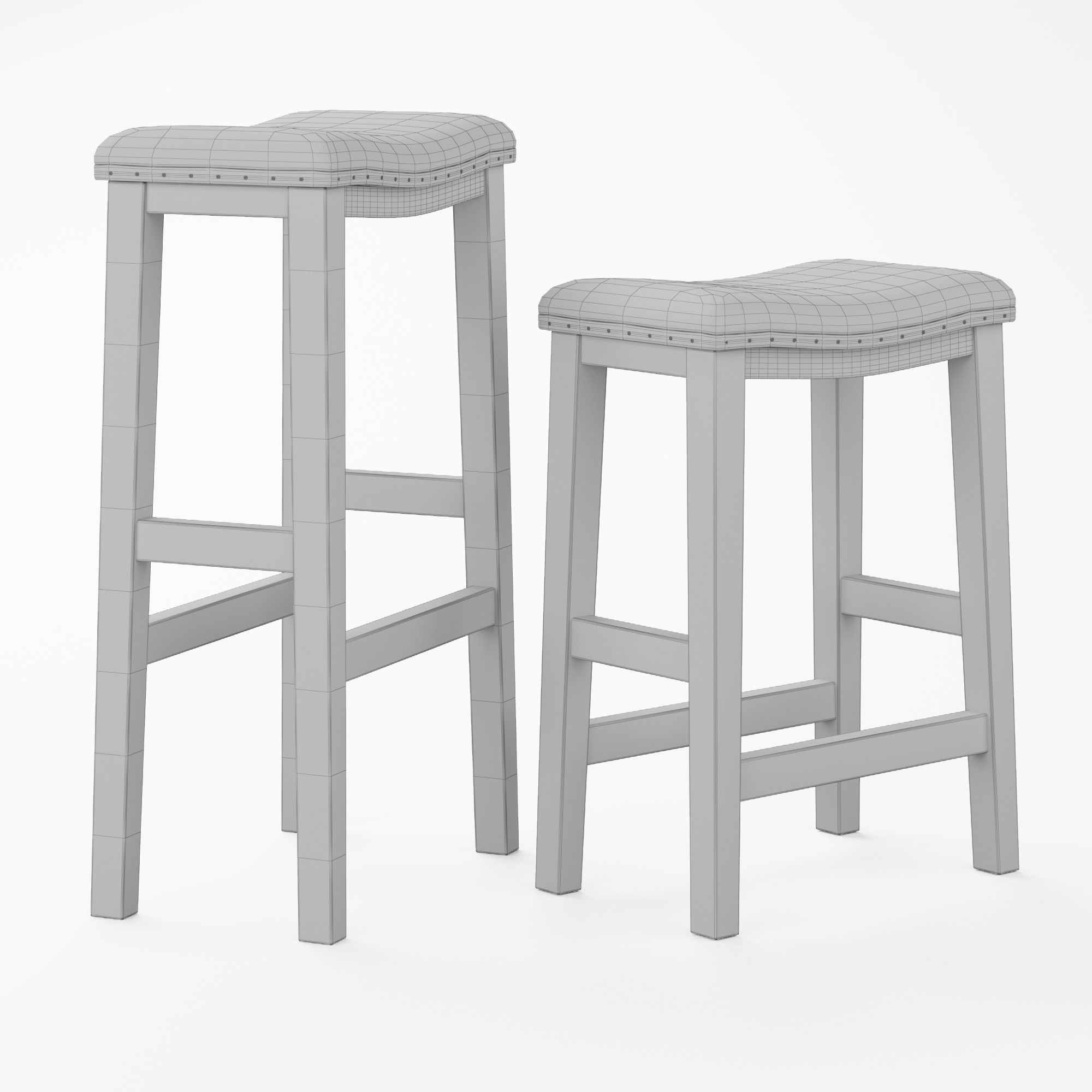PB Selma Bar and Counterstool Low-poly 3D model_4